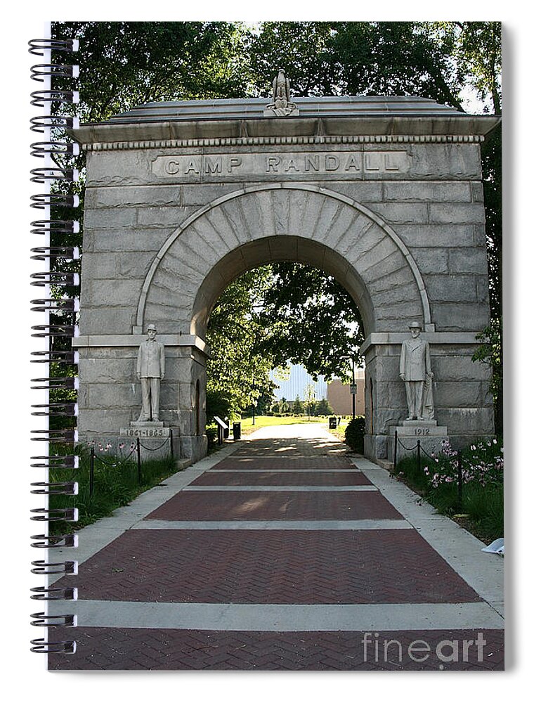 University Wisconsin Spiral Notebook featuring the photograph Camp Entrance by Susan Herber