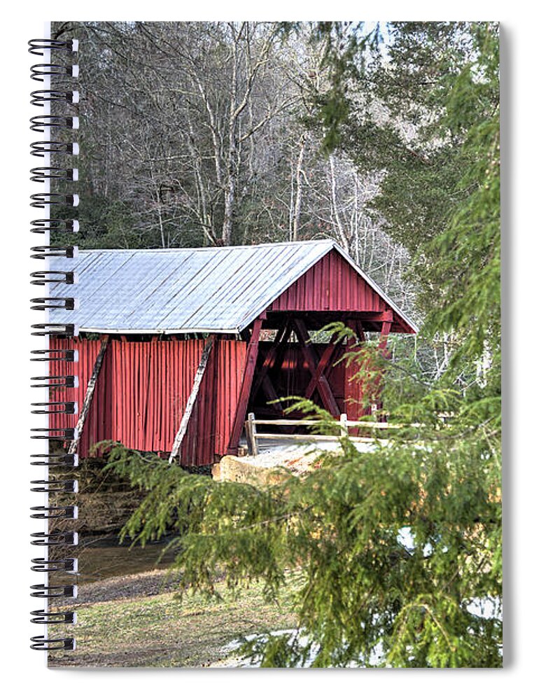 Covered Bridge Spiral Notebook featuring the photograph Campbell's Covered Bridge-1 by Charles Hite