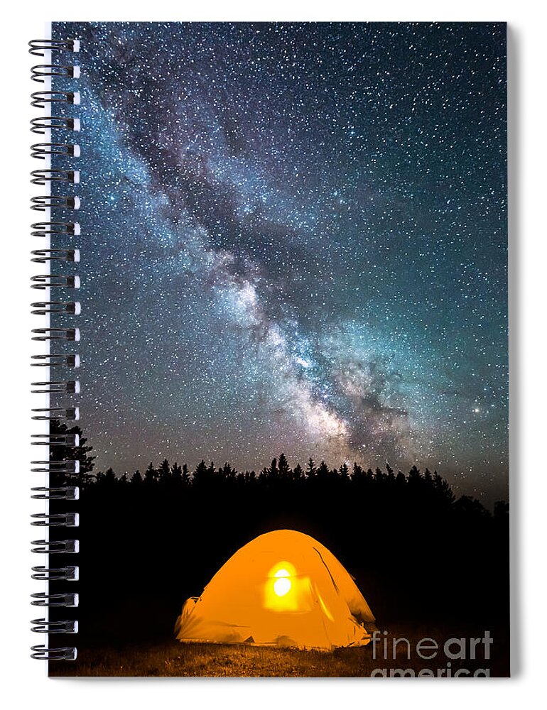 Camping Under The Stars Spiral Notebook featuring the photograph Camping Under The Stars by Michael Ver Sprill