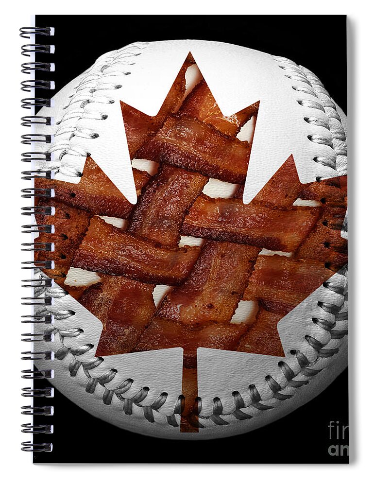Baseball Spiral Notebook featuring the photograph Canadian Bacon Lovers Baseball Square by Andee Design