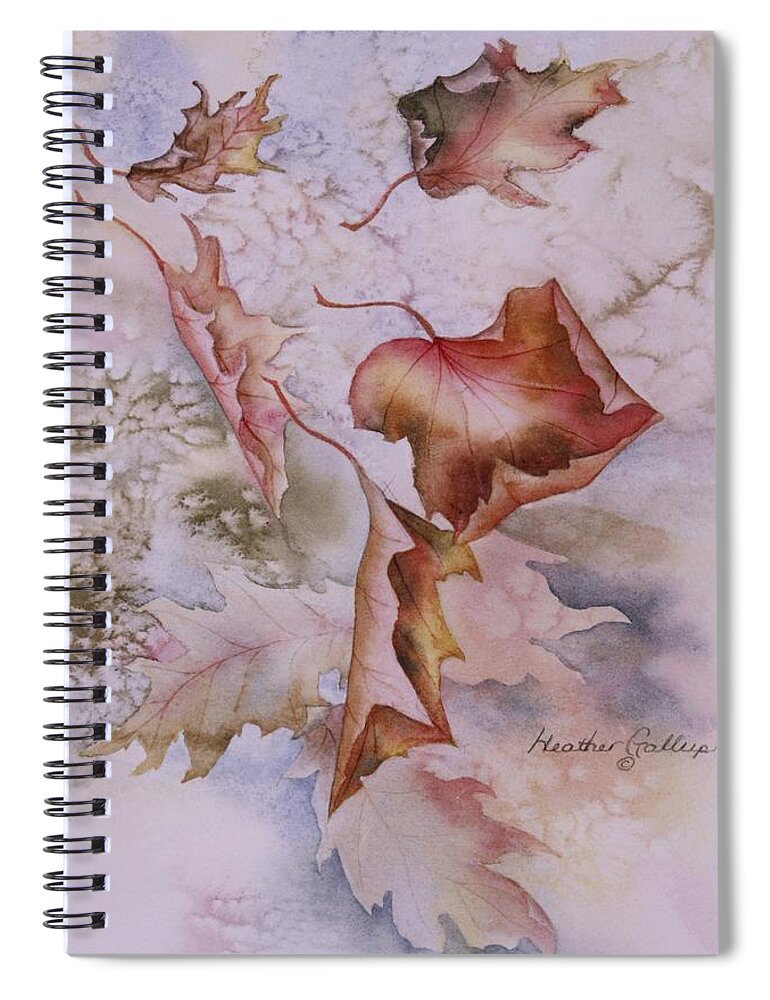 Canadian Maple Leaves Spiral Notebook featuring the painting Canadian Maple by Heather Gallup