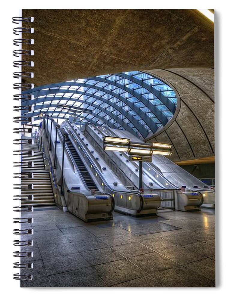 Yhun Suarez Spiral Notebook featuring the photograph Canary Wharf 1.0 by Yhun Suarez