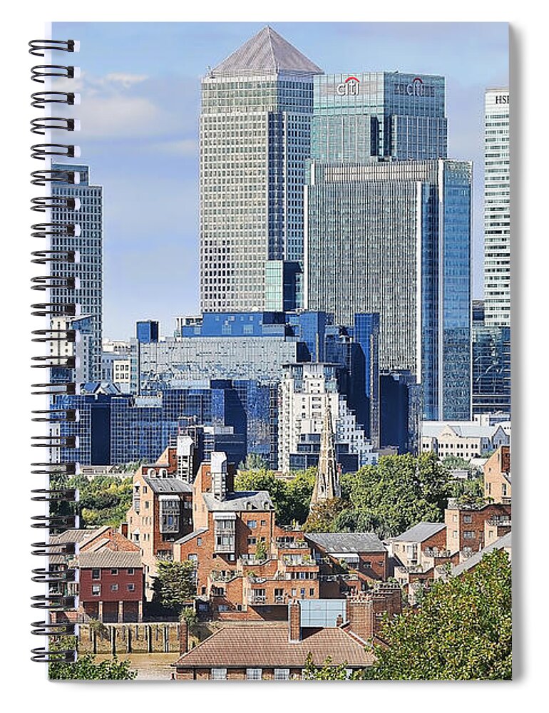 Artistic Spiral Notebook featuring the photograph Canary Wharf #2 by Gouzel -