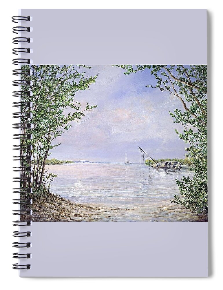 Canaveral Spiral Notebook featuring the painting Canaveral Cove by AnnaJo Vahle