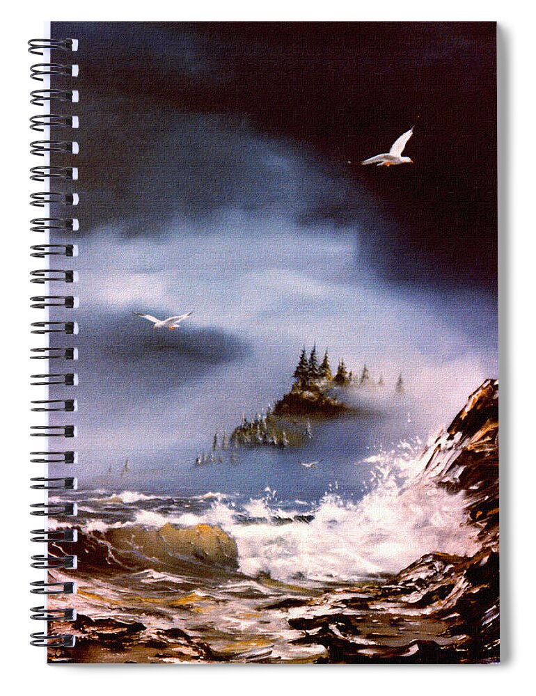 Cannon Beach Spiral Notebook featuring the painting Cannon Beach Oregon by Craig Burgwardt