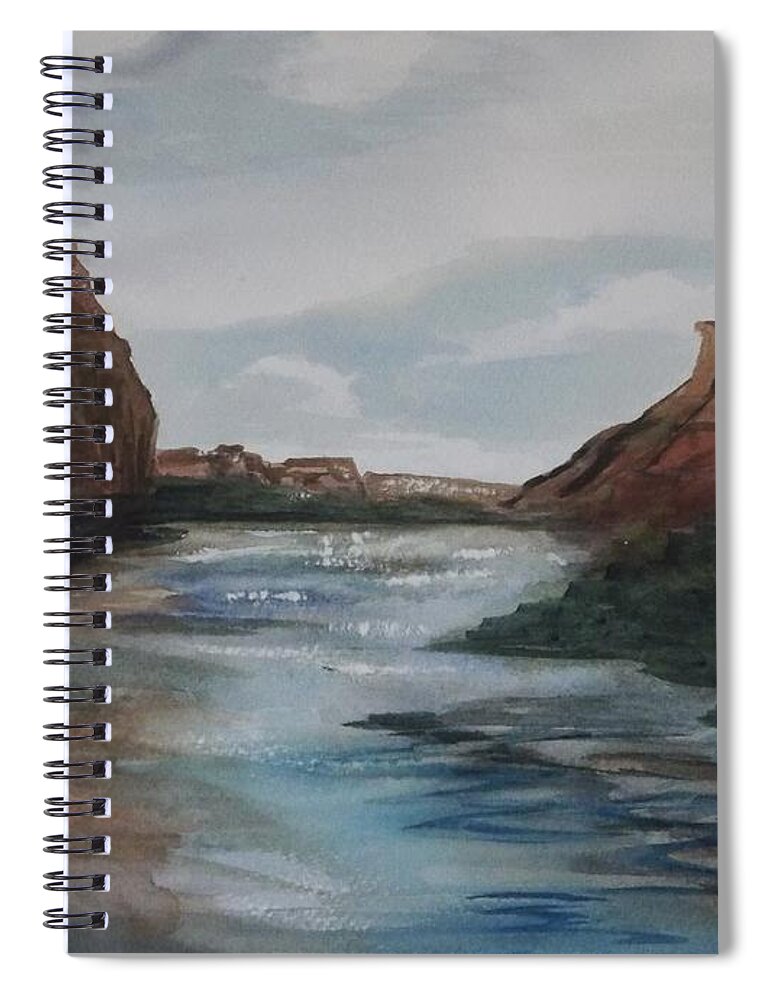 Canyon De Chelly Spiral Notebook featuring the painting Canyon de Chelly by Ellen Levinson