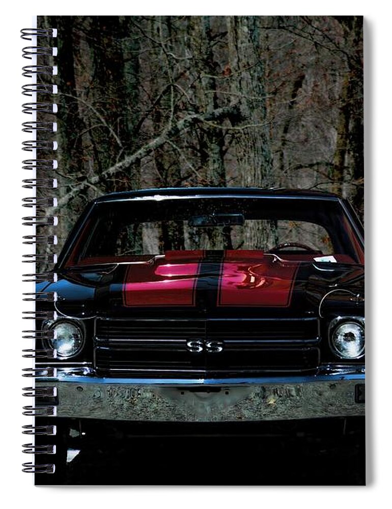 Chevelle Spiral Notebook featuring the photograph Car Art Chevy Chevelle SS HDR by Lesa Fine