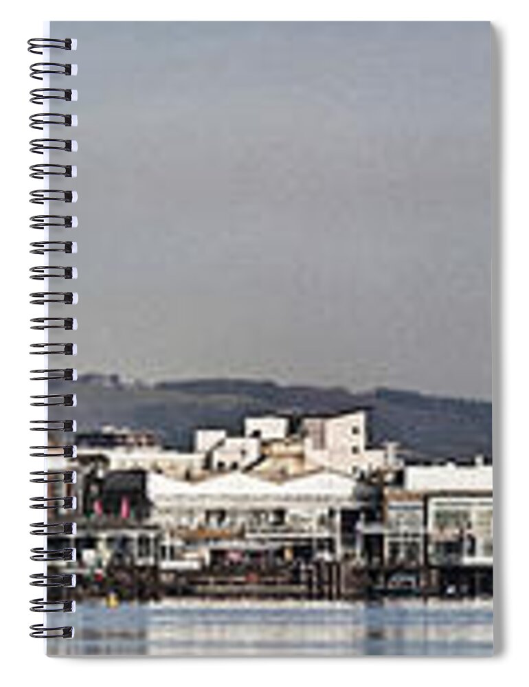 Cardiff Bay Spiral Notebook featuring the photograph Cardiff Bay Panorama 2 by Steve Purnell
