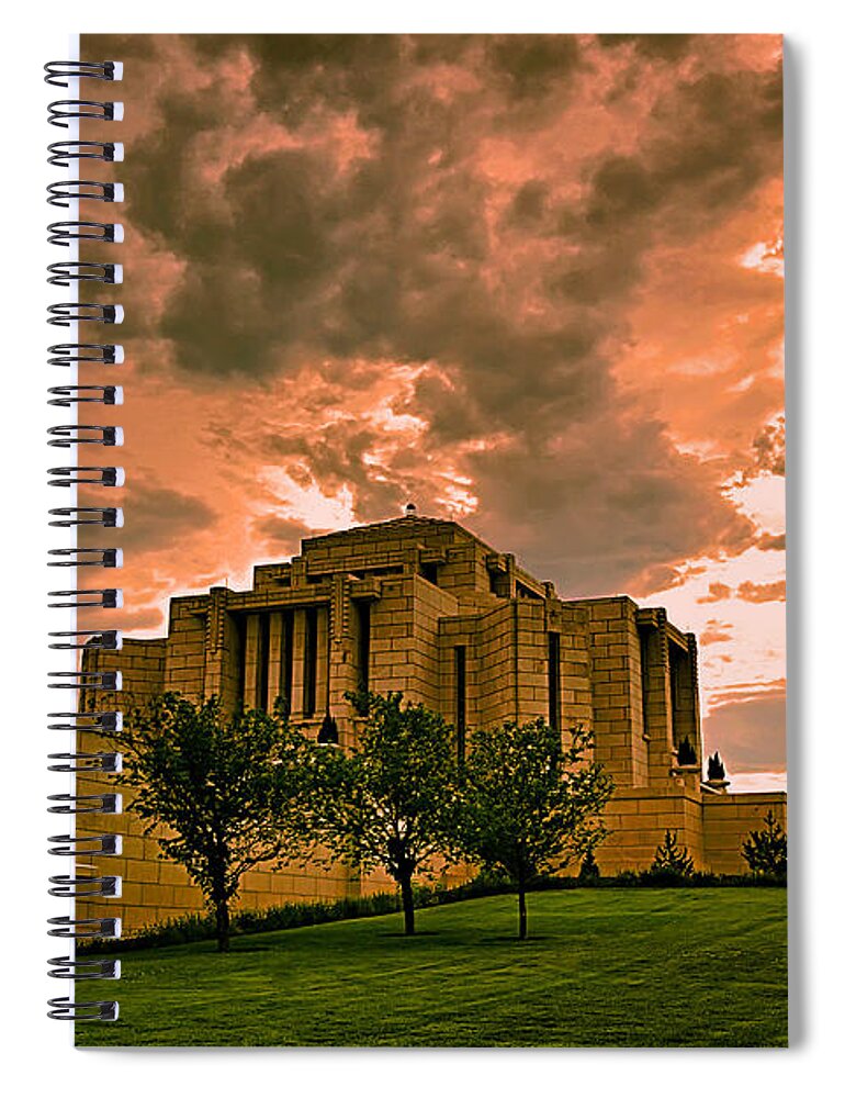Temple Spiral Notebook featuring the photograph Cardston Alberta Temple by Teresa Zieba
