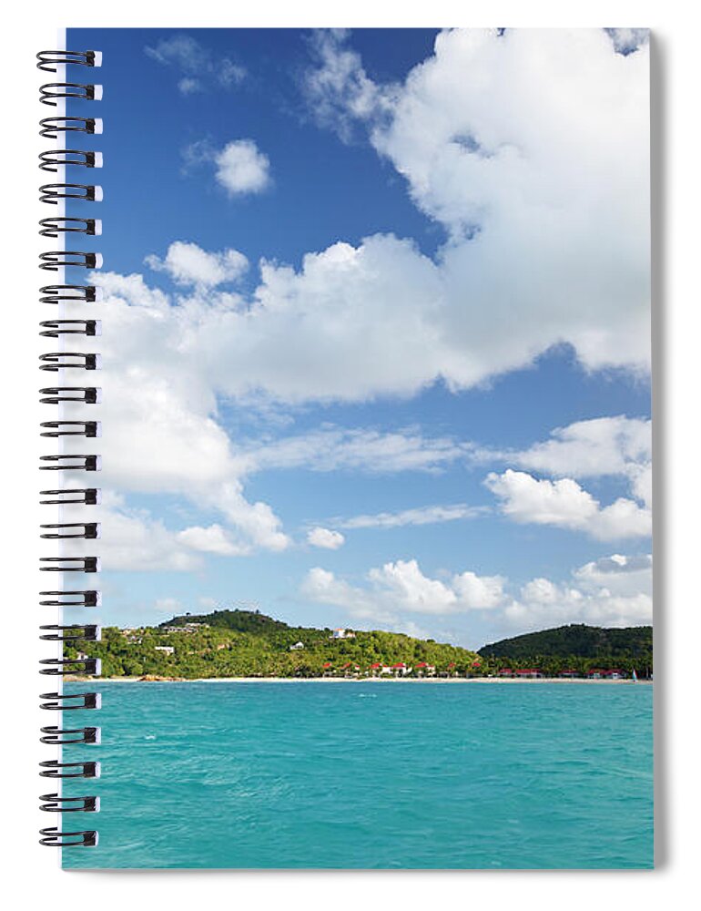 Water's Edge Spiral Notebook featuring the photograph Caribbean Hill Coastline by Michaelutech