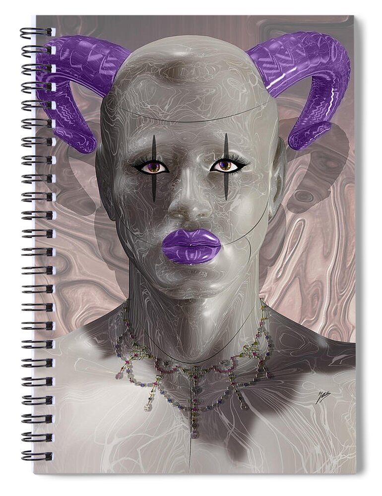 Carnival Spiral Notebook featuring the digital art Carnival of Robotic Dionysus by Quim Abella