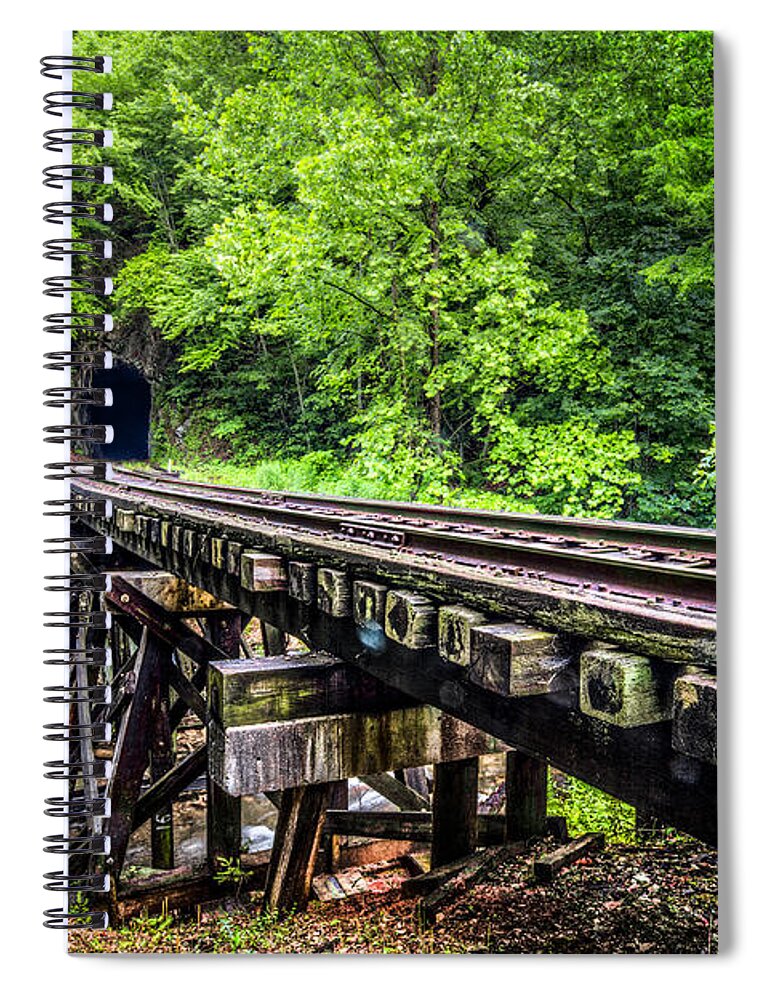 Andrews Spiral Notebook featuring the photograph Carolina Railroad Trestle by Debra and Dave Vanderlaan