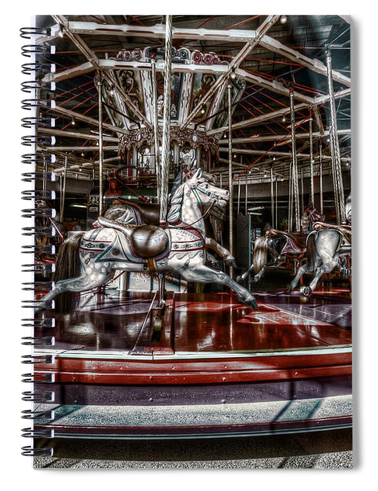 Carousel Spiral Notebook featuring the photograph Carousel by Wayne Sherriff