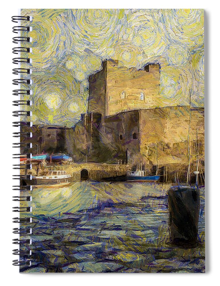 Carrickfergus Spiral Notebook featuring the photograph Starry Carrickfergus Castle by Nigel R Bell
