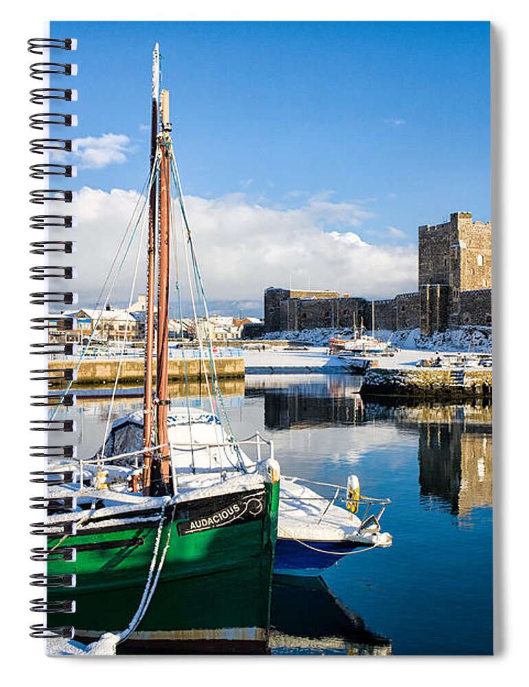 Carrickfergus Spiral Notebook featuring the photograph Carrickfergus Harbour in Winter by Nigel R Bell