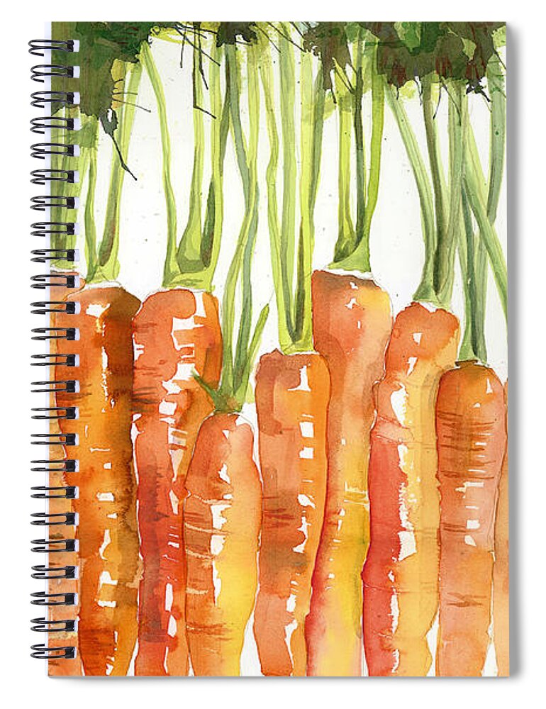 Carrots Spiral Notebook featuring the painting Carrot Bunch Art by Blenda Studio