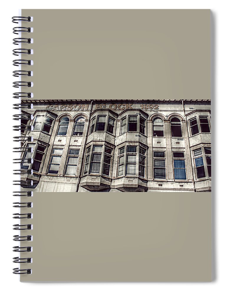 Building Spiral Notebook featuring the photograph Carson Block by Melanie Lankford Photography
