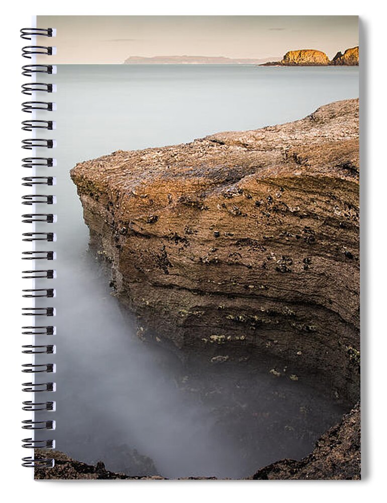 Sheep Island Spiral Notebook featuring the photograph Carved by the Sea - Ballintoy by Nigel R Bell