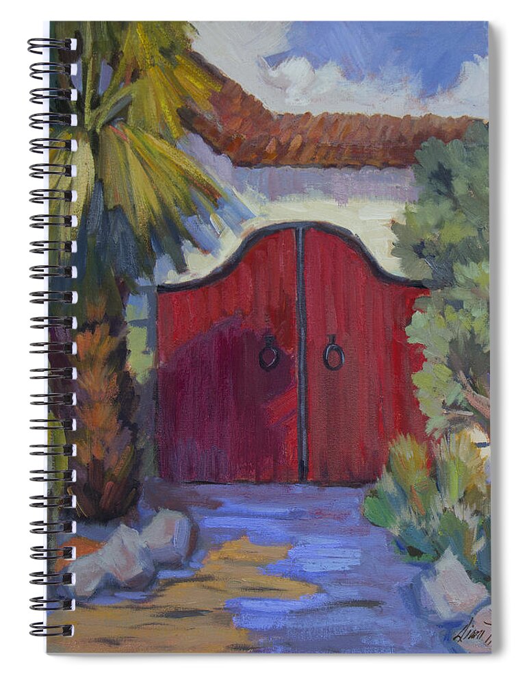 Casa Tecate Spiral Notebook featuring the painting Casa Tecate Gate 2 by Diane McClary