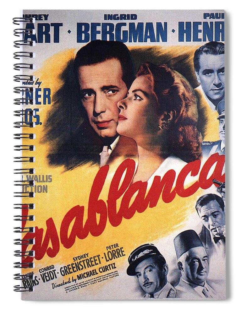 40s Spiral Notebook featuring the digital art Casablanca in Color by Georgia Fowler