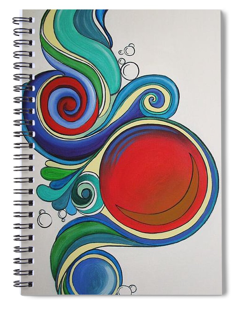 Painting Spiral Notebook featuring the painting Cascading Dreams 3 by Reina Cottier