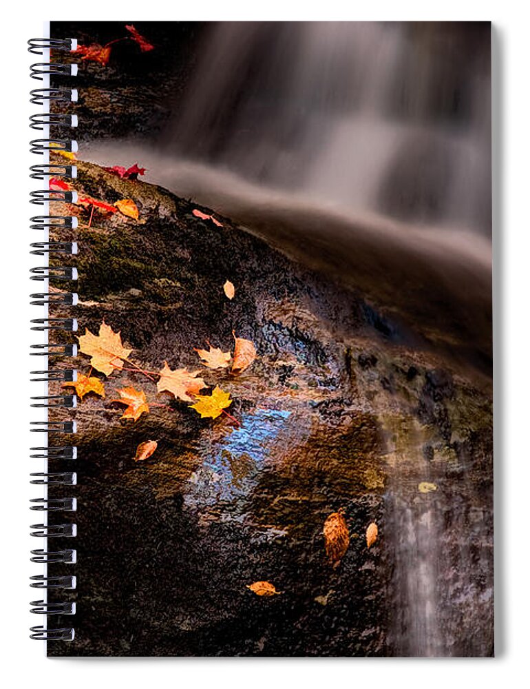 Autumn Foliage New England Spiral Notebook featuring the photograph Cascading Fall Colors by Jeff Folger