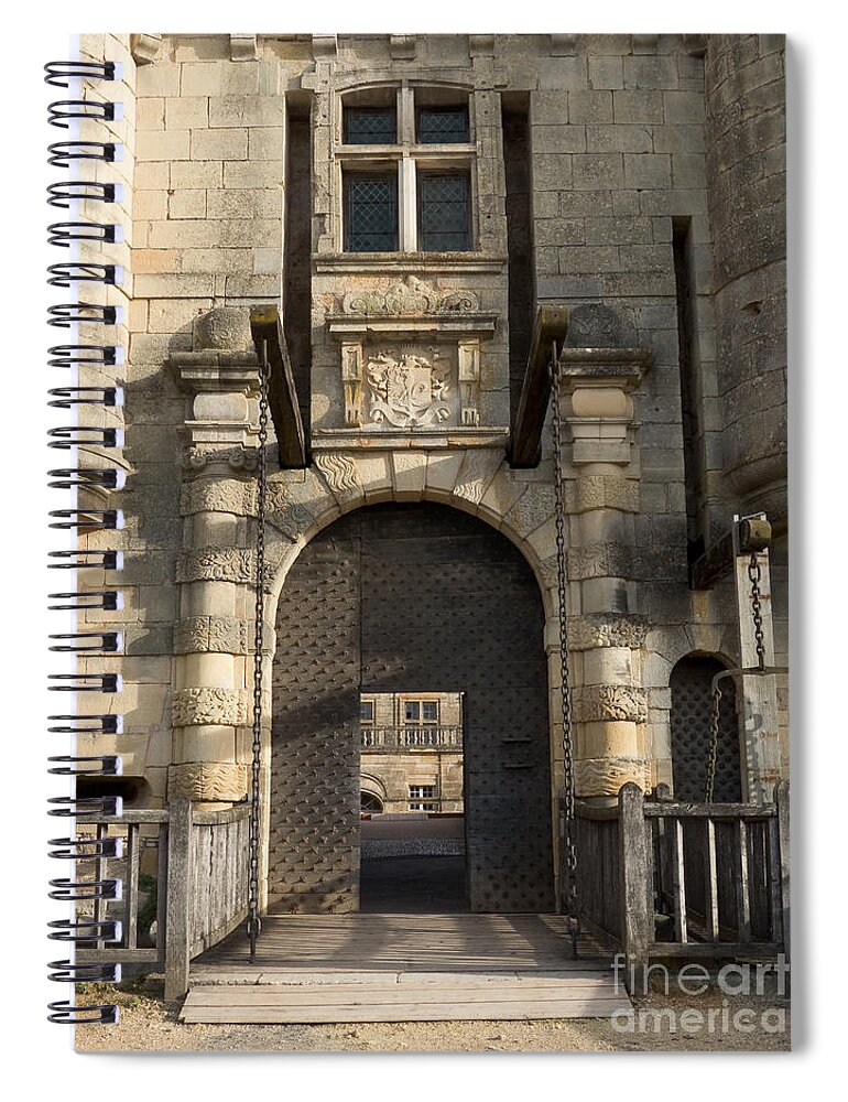 Door Spiral Notebook featuring the photograph Castle Drawbridge Entry by Paul Topp