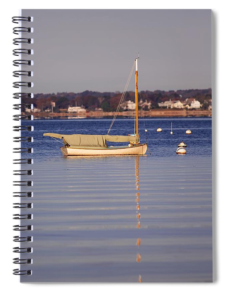Cat Boat Spiral Notebook featuring the photograph Cat Boat by Allan Morrison