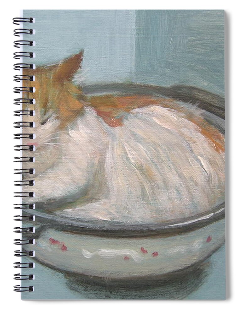 Cat Spiral Notebook featuring the painting Cat in Casserole by Kazumi Whitemoon