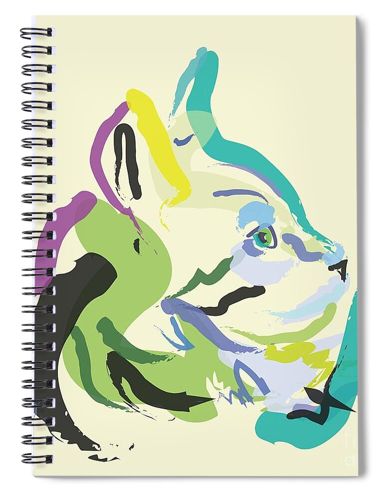 Pet Spiral Notebook featuring the painting Cat Lisa by Go Van Kampen