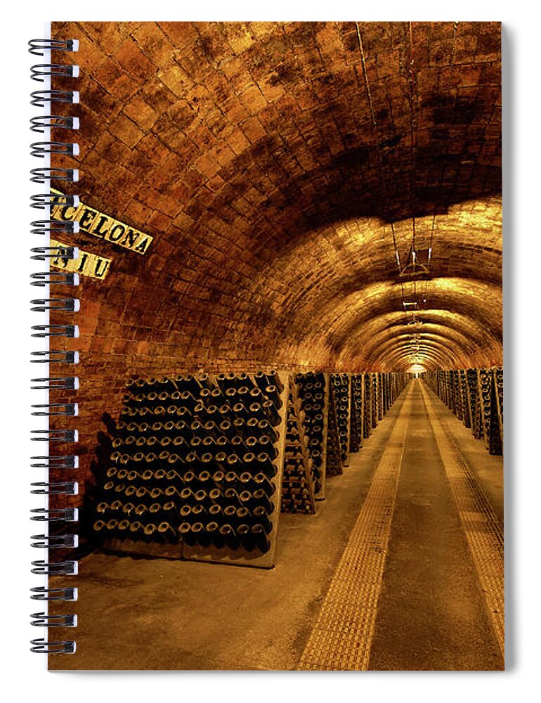 Arch Spiral Notebook featuring the photograph Catalonia Wine Region Cellars by Andrea Pistolesi