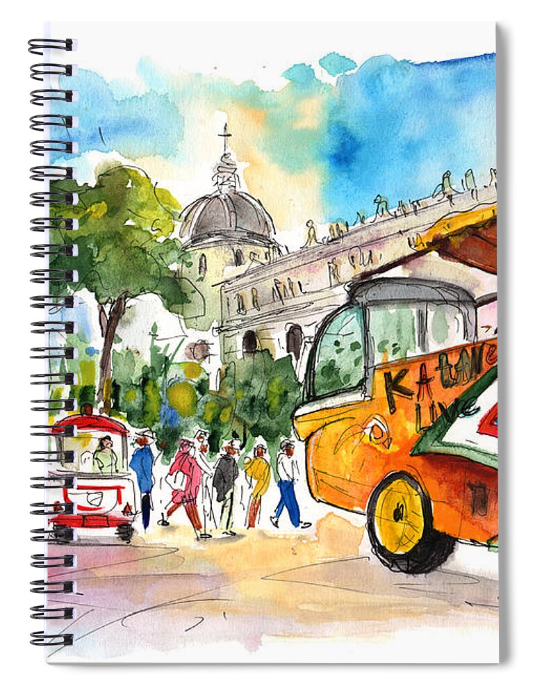 Travel Spiral Notebook featuring the painting Catania 02 by Miki De Goodaboom