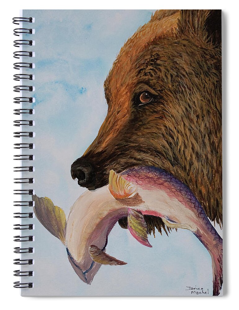 Animal Spiral Notebook featuring the painting Catch Of The Day by Darice Machel McGuire