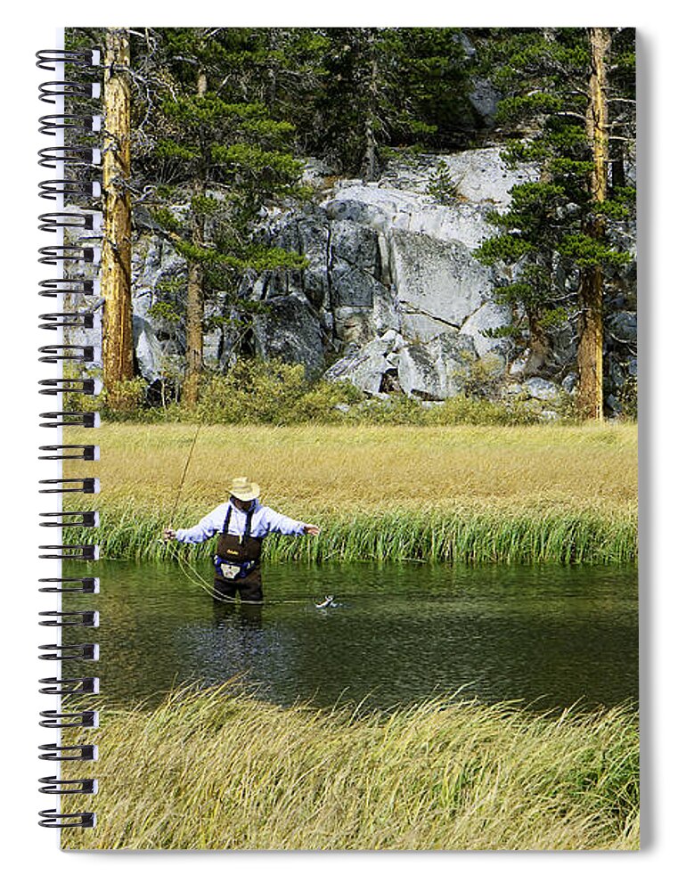 Fly Fishing Spiral Notebook featuring the photograph Catch of the Day - Eastern Sierra California by Ram Vasudev