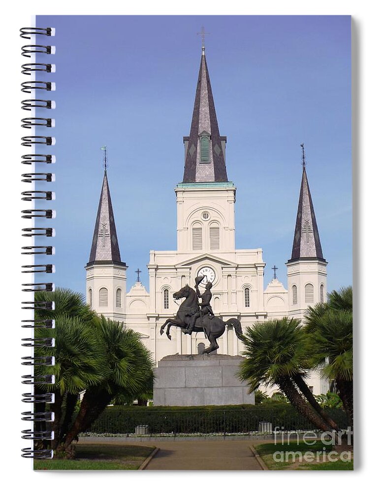 Photograph Spiral Notebook featuring the photograph Cathedral in Jackson Square by Alys Caviness-Gober