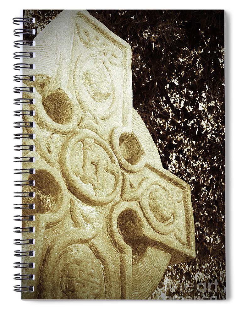 Cross Spiral Notebook featuring the photograph Celtic Cross by Kelly Holm