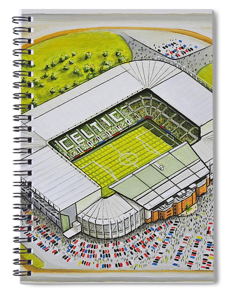 Celtic Spiral Notebook featuring the painting Celtic Park by D J Rogers