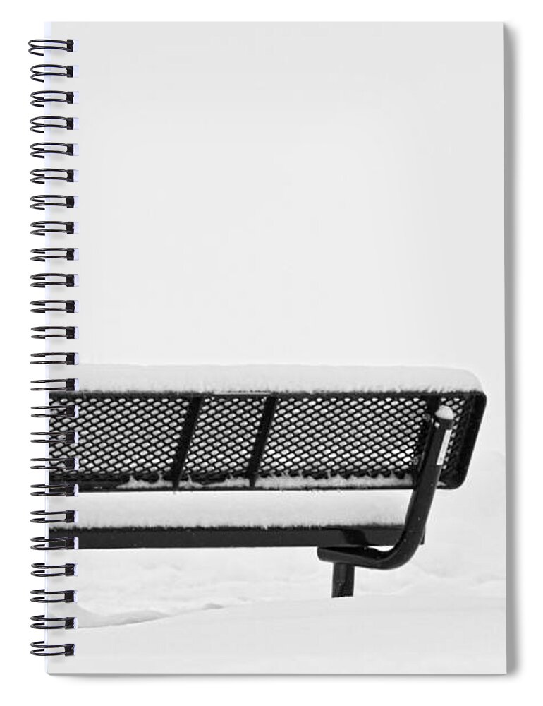 Snow Spiral Notebook featuring the photograph Cesar Melai Love in The Snow BW by James BO Insogna