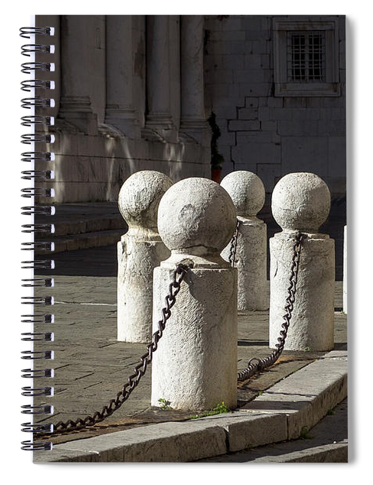 Chained Together Spiral Notebook featuring the photograph Chained Together by Prints of Italy