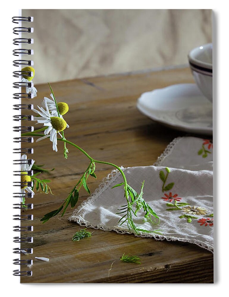 Fragility Spiral Notebook featuring the photograph Chamomile by Property Of Olga Ressem.