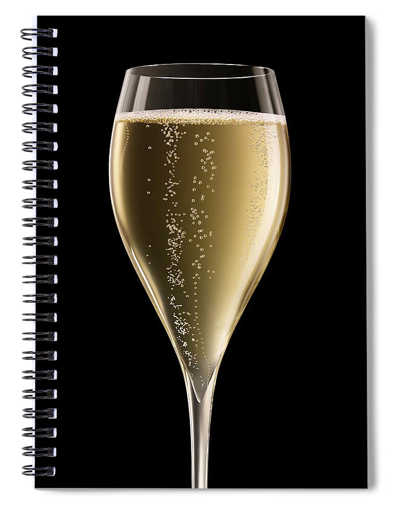 Alcohol Spiral Notebook featuring the photograph Champagne Glass Xxxl by Jamesachard