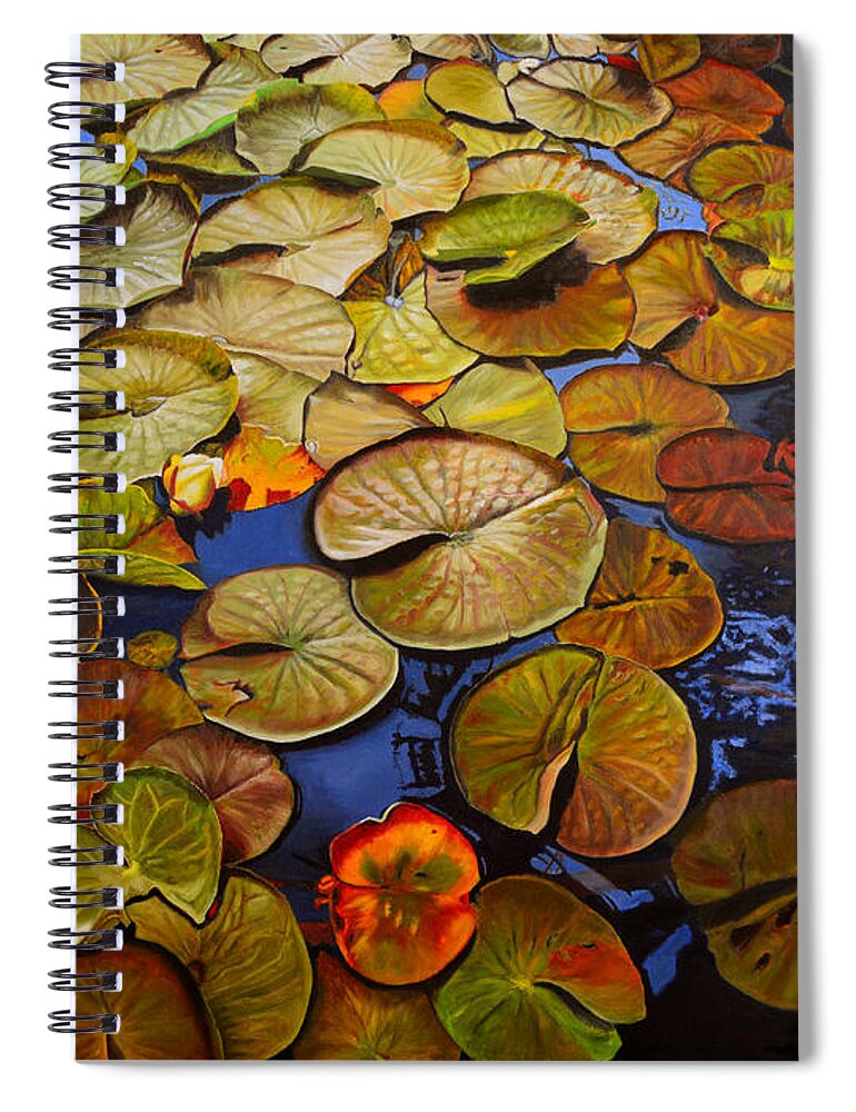 Water Lily Spiral Notebook featuring the painting Change of Season by Thu Nguyen