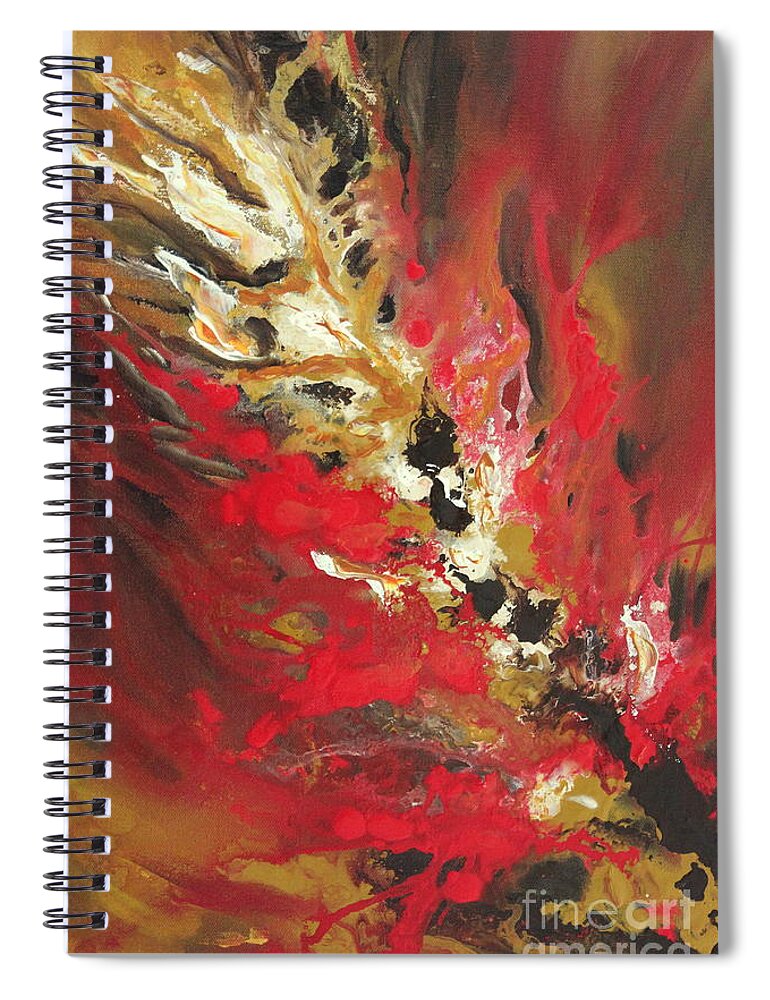 Feather Painting Spiral Notebook featuring the painting Channelling energy by Preethi Mathialagan