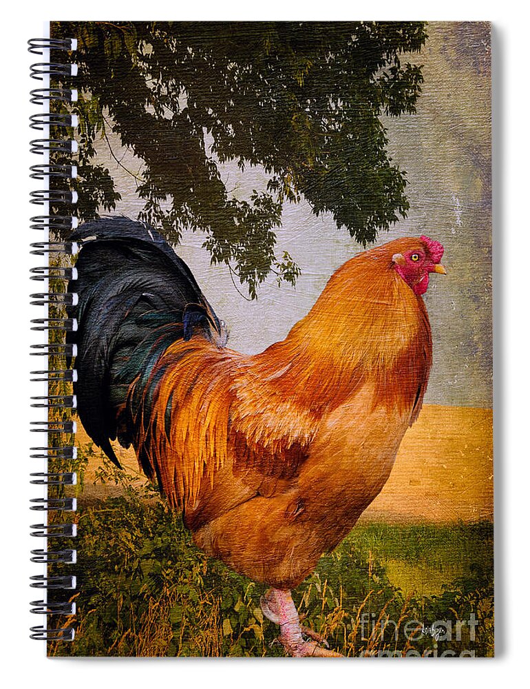 Chanticleer Spiral Notebook featuring the photograph Chanticleer In Blue by Lois Bryan