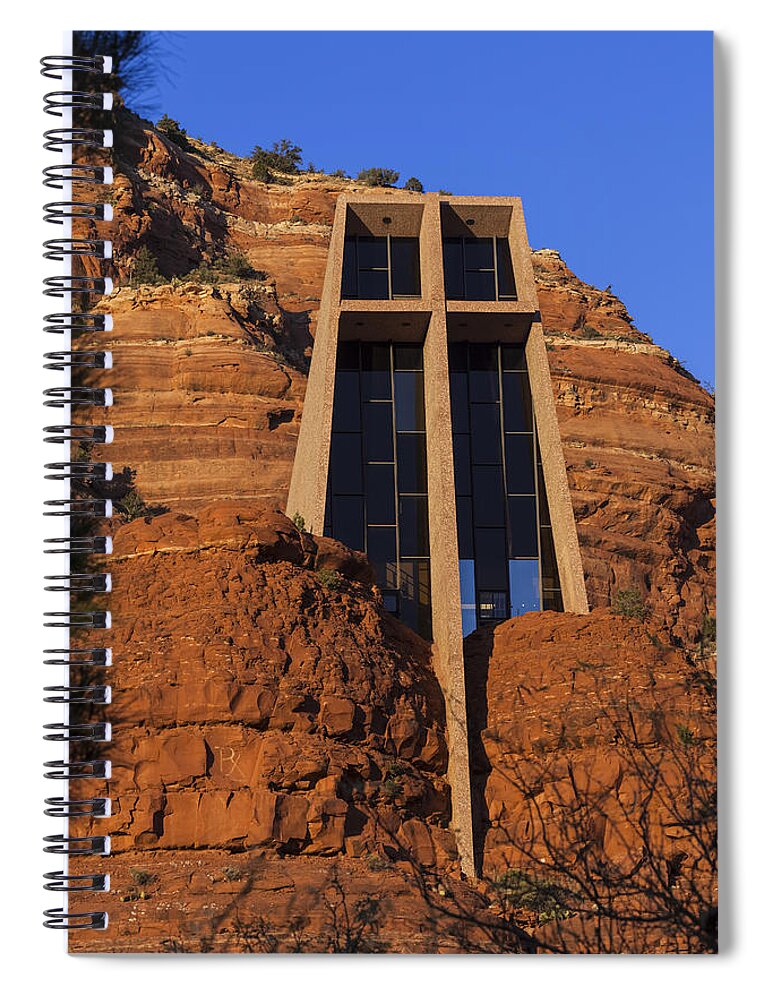 Architecture Spiral Notebook featuring the photograph Chapel in the Rock by Ed Gleichman