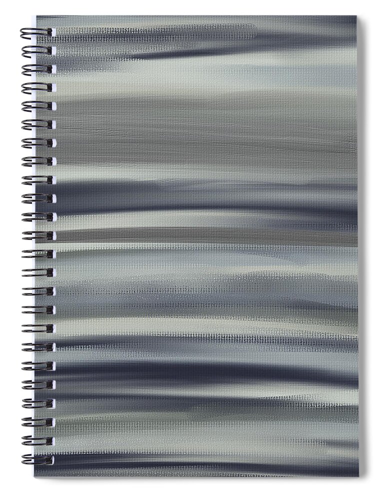 Charcoal Gray Spiral Notebook featuring the painting Charcoal And Blue by Lourry Legarde