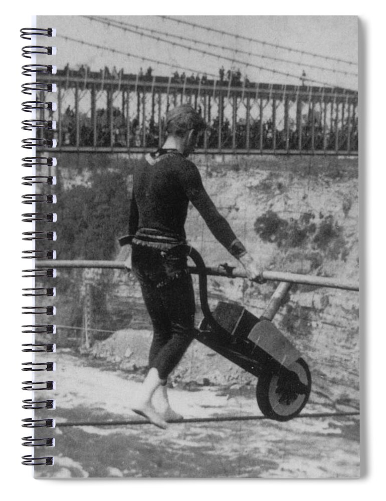 Entertainment Spiral Notebook featuring the photograph Charles Blondin, French Daredevil by Science Source