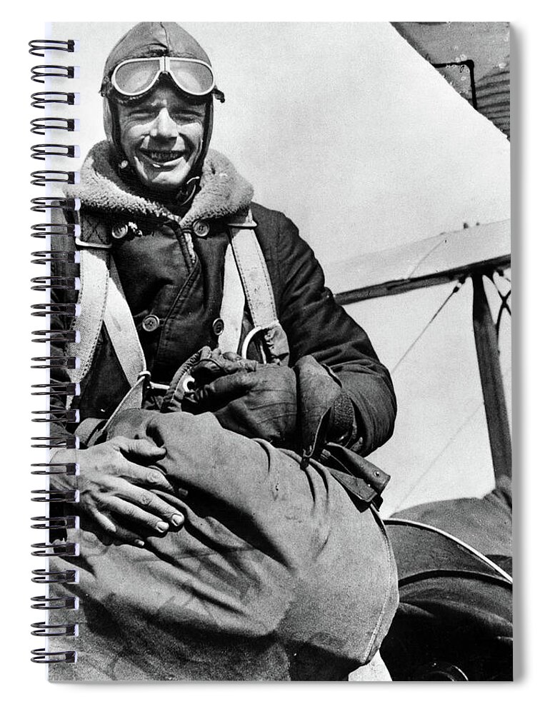 1927 Spiral Notebook featuring the photograph Charles Lindbergh (1902-1974) by Granger