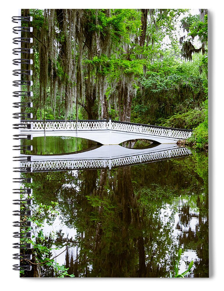 South Carolina Spiral Notebook featuring the photograph Charleston SC bridge by John Johnson