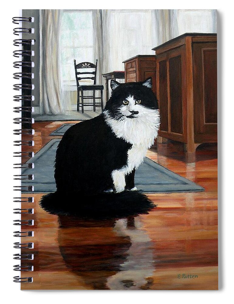 Cat Spiral Notebook featuring the painting Charlie by Eileen Patten Oliver
